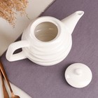 Чайник для заварки "Волна", белый, керамика, 0.8 л - Фото 3