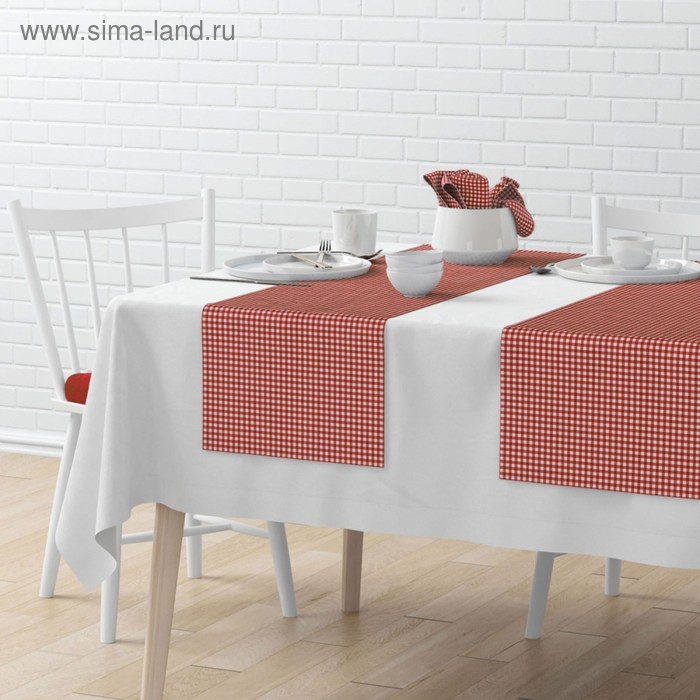 Комплект дорожек на стол «Марси», размер 40 х 150 см - 4 шт, красный