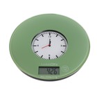 Весы кухонные Luazon LVK-703, электронные, до 5 кг, встроенные часы, цвет "хаки" - Фото 1