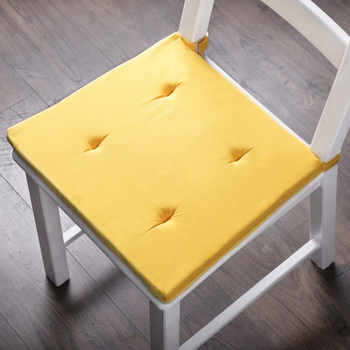 Комплект подушек для стула «Билли», размер 37 х 42 х 3 см - 2 шт, жёлтый