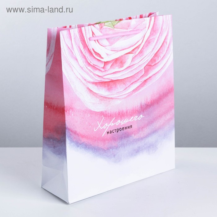 Пакет подарочный ламинированный вертикальный, упаковка, «Хорошего настроения», M 25.5 х 30 х 9 см - Фото 1