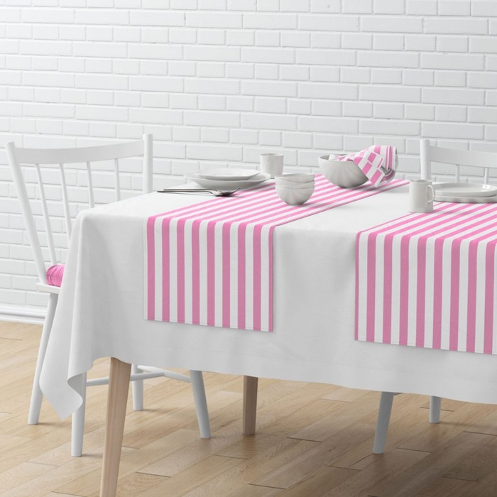Комплект дорожек на стол «Кембридж», размер 40 х 150 см - 4 шт, розовый