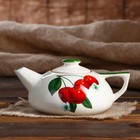 Чайник для заварки "Плоский", белый, деколь цветы, керамика, 0.75 л, микс - Фото 5