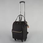 Сумка-рюкзак 2 в 1 на колёсах 18", отдел на молнии, наружный карман, цвет чёрный - фото 8437962