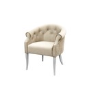 Кресло «Милан», ткань велюр, молдинг никель, опоры массив белый, цвет боне - фото 298130769