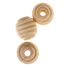 Бусины деревянные улей 20х21 мм (набор 3 шт) без покрытия - фото 24330556