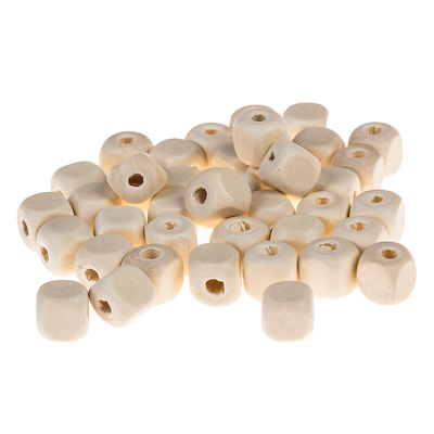 Бусины деревянные кубики 10×10 мм (набор 40 шт.) без покрытия