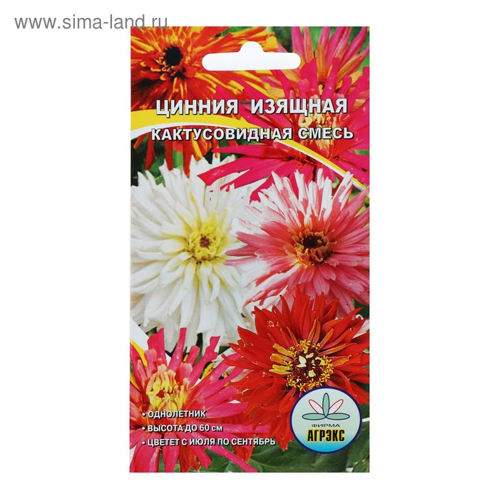 Семена цветов Цинния кактусовидная смесь, О, 0,2 г - Фото 1