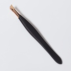 Пинцет скошенный, узкий, 8.5 см, цвет чёрный, золотистый - Фото 4