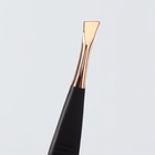 Пинцет скошенный, узкий, 8.5 см, цвет чёрный, золотистый - Фото 5