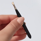 Пинцет скошенный, узкий, 8.5 см, цвет чёрный, золотистый - Фото 6