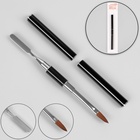 Кисть шпатель для акрил-геля, заострённая, 15.5 см, ворс 6×15 мм, чёрная, серебристая - Фото 2