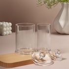 Органайзер для ватных палочек и дисков, с крышкой, 2 секции, 12.5×7.3×13.5 см, прозрачный - Фото 5