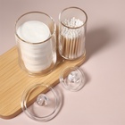 Органайзер для ватных палочек и дисков, с крышкой, 2 секции, 12.5×7.3×13.5 см, прозрачный - Фото 6