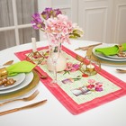 Дорожка на стол «Этель. Тюльпаны» 30×70 см, 100% хлопок, саржа 190 г/м², розовая - Фото 1