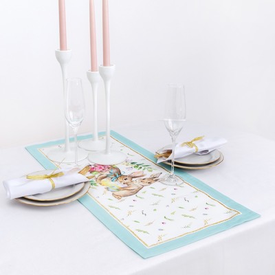 Дорожка на стол Этель «Счастливая Пасха» 30×70 см, 100% хлопок, саржа 190 г/м²