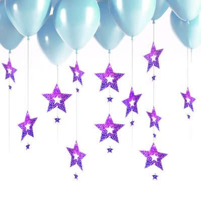 Гирлянда на шар «Звёзды», набор 100 шт., цвет фиолетовый