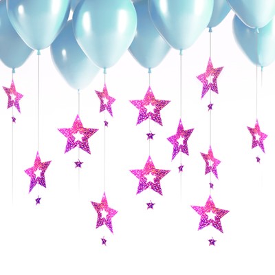 Гирлянда на шар «Звёзды», набор 100 шт., цвет ярко-розовый