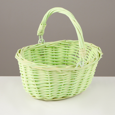 Корзина плетёная, зелёная, 18×15×9 см, ива