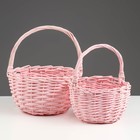 Набор корзин плетёных, 2 шт., 24×13×26 см, 19×11×22 см, ива - Фото 2