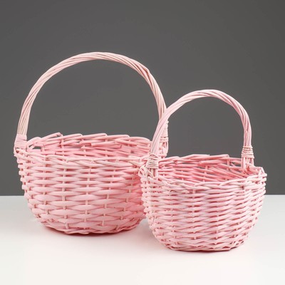 Набор корзин плетёных, 2 шт., 24×13×26 см, 19×11×22 см, ива