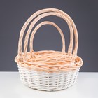 Набор корзин, 3 шт, 36×14×39 см, 32×12×34 см, 27×11×29 см, ива - Фото 2