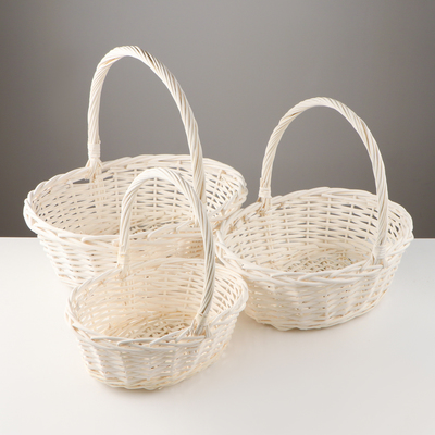 Набор корзин плетёных, 3 шт., 46×36×16/42 см, 41×31×14/35 см, 34×27×12/31 см, ива