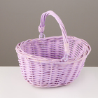 Корзина плетёная, сиреневая, 18×15×9 см, ива - Фото 1