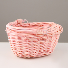 Корзина плетёная для хранения, 18×15×9 см, ручка h=9 см, ива, розовая - Фото 2