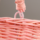 Корзина плетёная для хранения, 18×15×9 см, ручка h=9 см, ива, розовая - Фото 3