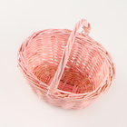 Корзина плетёная для хранения, 18×15×9 см, ручка h=9 см, ива, розовая - Фото 4