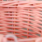 Корзина плетёная для хранения, 18×15×9 см, ручка h=9 см, ива, розовая - Фото 5