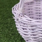 Корзина плетёная для хранения, 20×20×11.5 см, ручка h=13.5 см, лоза, сиреневая - Фото 2