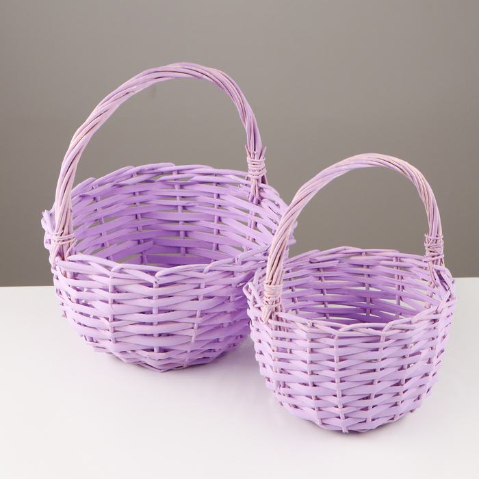 Набор корзин, 2 шт, 24×13×26 см, 19×11×22 см, ива - Фото 1