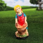 Садовая фигура "Девочка с корзинкой", разноцветная, гипс, 38 см, микс - Фото 2