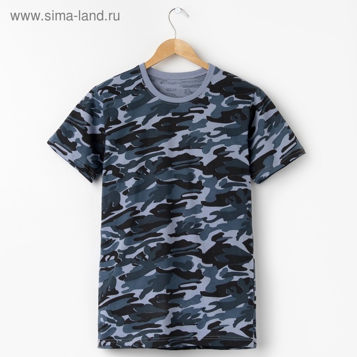 Футболка мужская камуфляж, цвет синий, размер 3XL - Фото 1