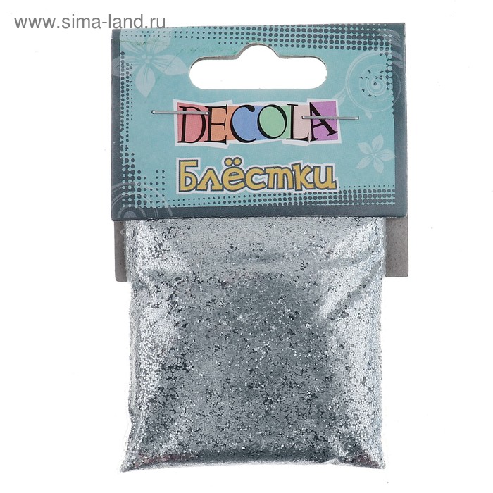 Декор блёстки ЗХК Decola 0.2 мм, 20 г, серебро - Фото 1