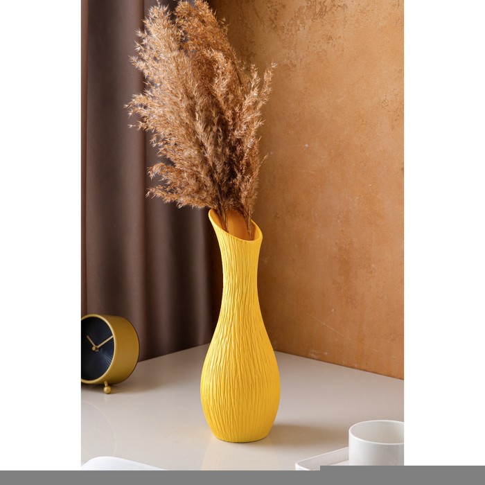 Ваза керамическая "Лиза", настольная, жёлтая, 32 см - Фото 1