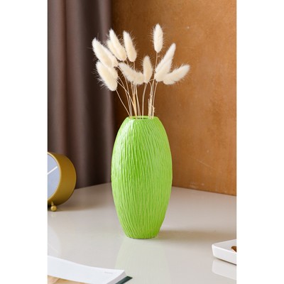 Ваза керамическая "Евро", настольная, зелёная, 22 см