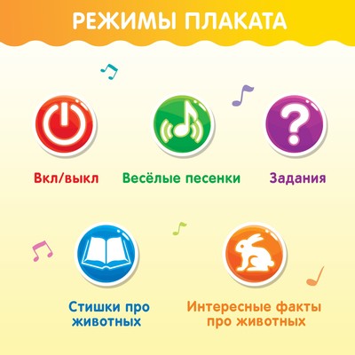 Говорящий электронный плакат ZABIAKA «Моя ферма», работает от батареек