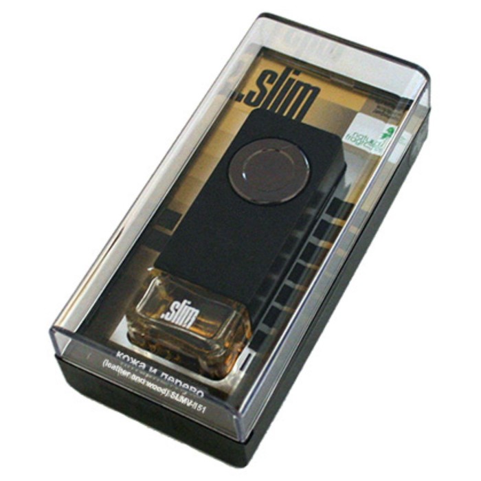 Ароматизатор на дефлектор Slim кожа и дерево, 8 мл, SLMV-151