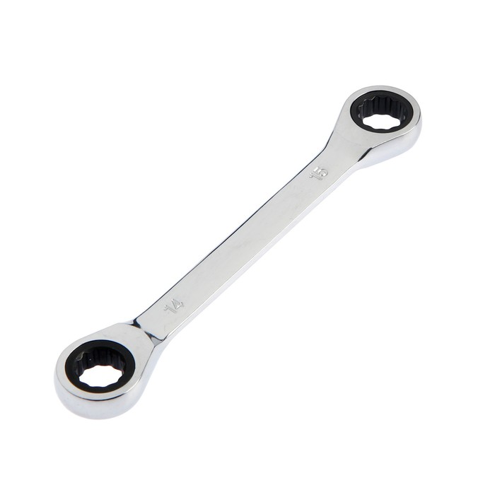 Ключ накидной трещоточный ТУНДРА, CrV, полированный, 72 зуба, 14×15 мм - Фото 1