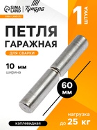 Петля гаражная,10×60 мм, для сварки, каплевидная - Фото 1
