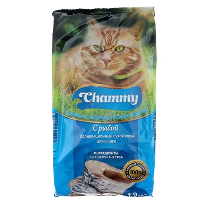 Сухой корм Chammy для кошек, рыба, 1.9 кг
