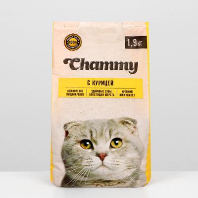 Сухой корм Chammy для кошек, курица 1,9 кг