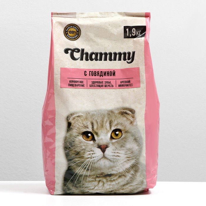 Сухой корм Chammy для кошек, говядина, 1,9 кг - Фото 1