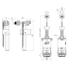 Арматура для смывных бачков "АНИ Пласт" WC4050 Эконом, с боковой подводкой 1/2", белый шток 3926894 - фото 993181