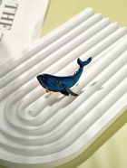 Брошь «Кит», синяя в золоте - Фото 5