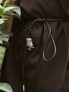 Брошь «Сова», сиреневая в чернёном серебре - Фото 4