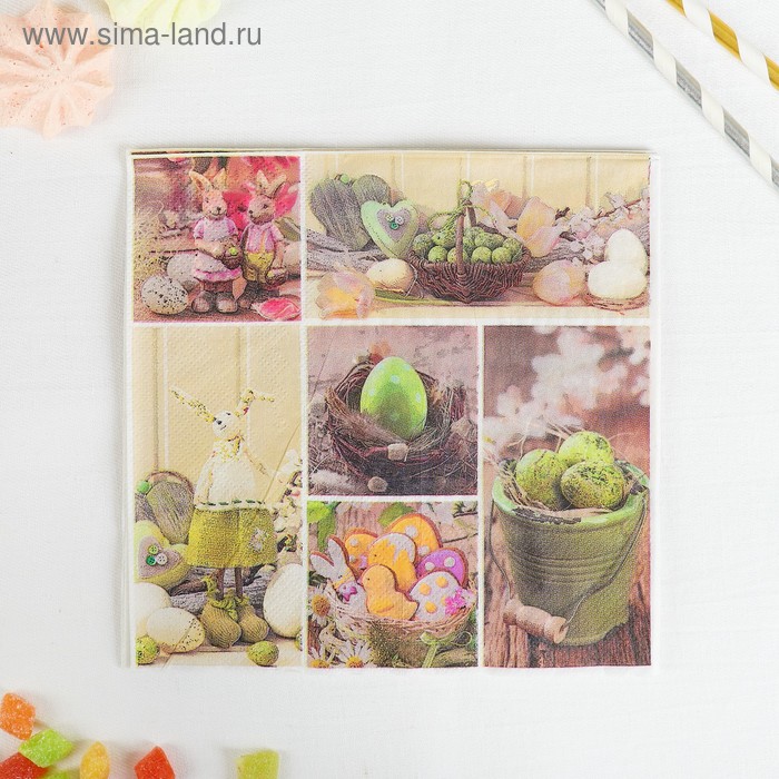 Салфетки бумажные «Пасха», 33х33 см, набор 20 шт. - Фото 1